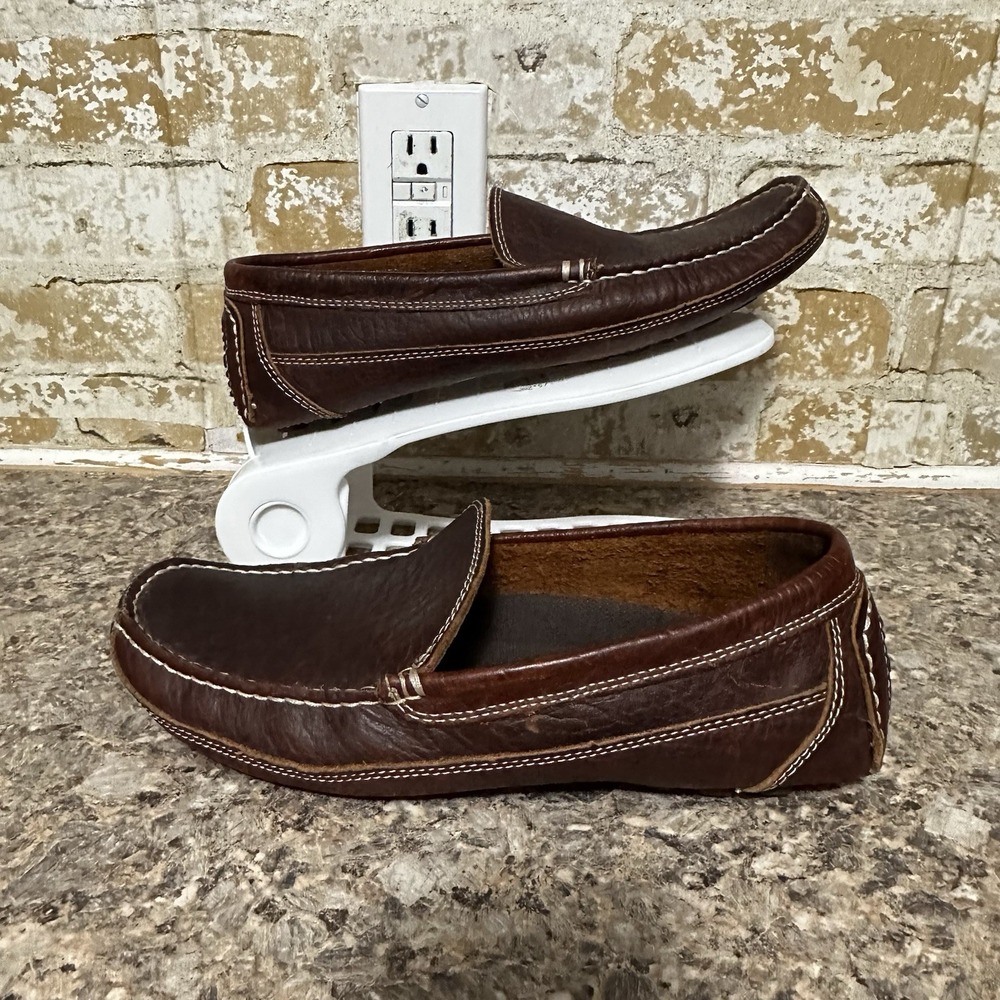 Duluth Trading Company Mens Leather Driving Loafers Shoes 8.5 EUC Brown